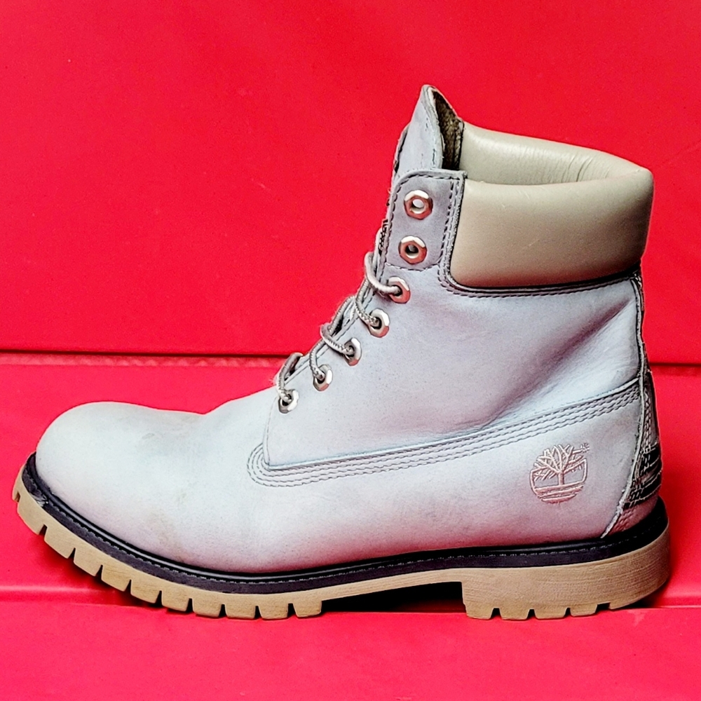 Timberland White Leather Boots